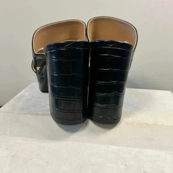 Şun and Stone Dariaa Womens Faux Leather Cut-Out Mule Sandals size 10 black - Picture 13 of 14